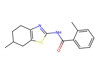 2-methyl-N-(6-methyl-4,5,6,7-tetrahydro-1,3-benzothiazol-2-yl)benzamide structure