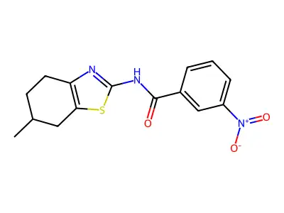 N-(6-methyl-4,5,6,7-tetrahydro-1,3-benzothiazol-2-yl)-3-nitrobenzamide structure