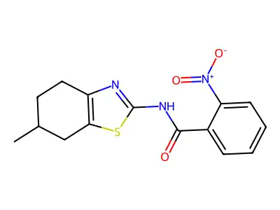 N-(6-methyl-4,5,6,7-tetrahydro-1,3-benzothiazol-2-yl)-2-nitrobenzamide structure