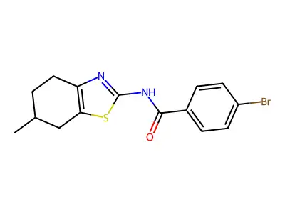4-bromo-N-(6-methyl-4,5,6,7-tetrahydro-1,3-benzothiazol-2-yl)benzamide structure
