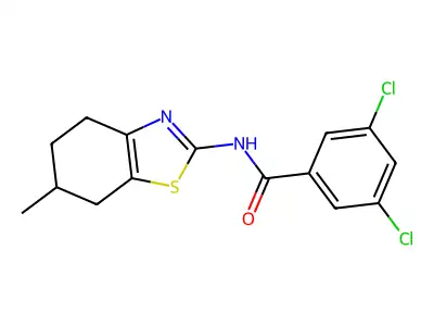 3,5-dichloro-N-(6-methyl-4,5,6,7-tetrahydrobenzo[d]thiazol-2-yl)benzamide structure