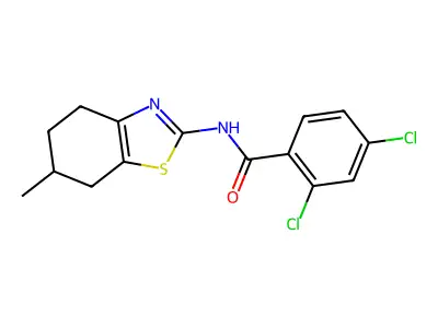 2,4-dichloro-N-(6-methyl-4,5,6,7-tetrahydro-1,3-benzothiazol-2-yl)benzamide structure