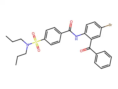 N-(2-benzoyl-4-bromophenyl)-4-(dipropylsulfamoyl)benzamide structure