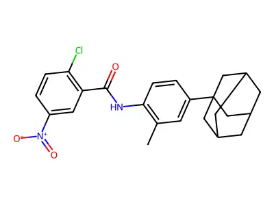N-[4-(adamantan-1-yl)-2-methylphenyl]-2-chloro-5-nitrobenzamide structure