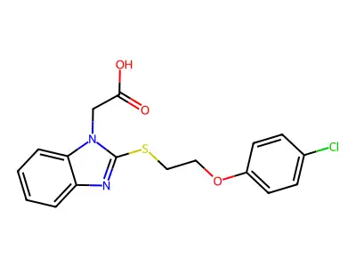 {2-[2-(4-Chloro-phenoxy)-ethylsulfanyl]-benzoimidazol-1-yl}-acetic acid structure