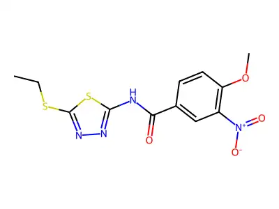 N-(5-(ethylthio)-1,3,4-thiadiazol-2-yl)-4-methoxy-3-nitrobenzamide structure