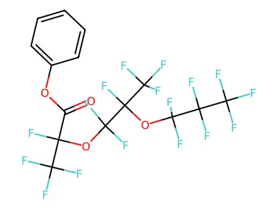 phenyl 2,3,3,3-tetrafluoro-2-[1,1,2,3,3,3-hexafluoro-2-(heptafluoropropoxy)propoxy]propanoate structure