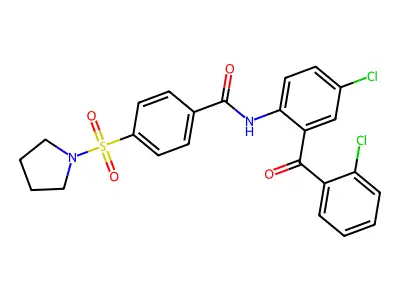 N-(4-chloro-2-(2-chlorobenzoyl)phenyl)-4-(pyrrolidin-1-ylsulfonyl)benzamide structure