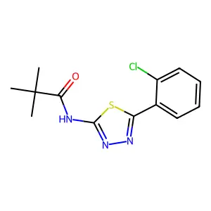 N-[5-(2-chlorophenyl)-1,3,4-thiadiazol-2-yl]-2,2-dimethylpropanamide structure