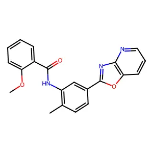 2-methoxy-N-[2-methyl-5-([1,3]oxazolo[4,5-b]pyridin-2-yl)phenyl]benzamide structure