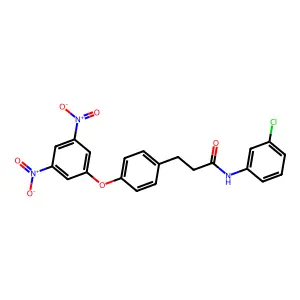 3-(4-{3,5-bisnitrophenoxy}phenyl)-N-(3-chlorophenyl)propanamide structure