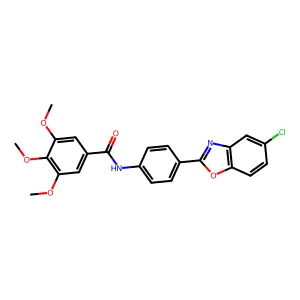 N-[4-(5-chloro-1,3-benzoxazol-2-yl)phenyl]-3,4,5-trimethoxybenzamide structure