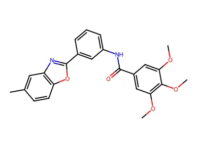3,4,5-trimethoxy-N-[3-(5-methyl-1,3-benzoxazol-2-yl)phenyl]benzamide structure