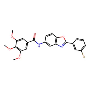 N-[2-(3-bromophenyl)-1,3-benzoxazol-5-yl]-3,4,5-trimethoxybenzamide structure