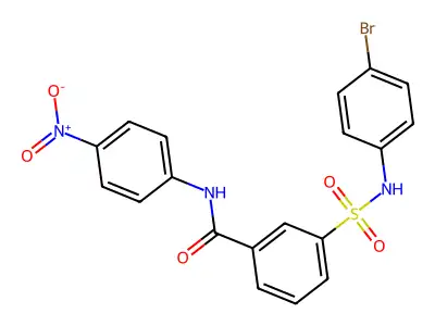3-[(4-bromophenyl)sulfamoyl]-N-(4-nitrophenyl)benzamide structure