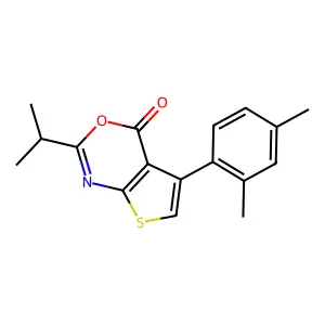 5-(2,4-Dimethylphenyl)-2-propan-2-ylthieno[2,3-d][1,3]oxazin-4-one structure