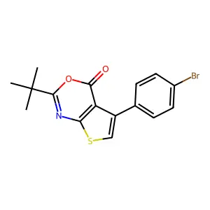 5-(4-bromophenyl)-2-tert-butyl-4H-thieno[2,3-d][1,3]oxazin-4-one structure