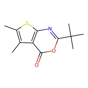2-tert-butyl-5,6-dimethyl-4H-thieno[2,3-d][1,3]oxazin-4-one structure