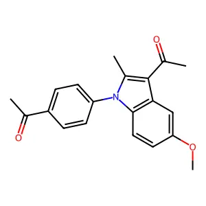 1-[4-(3-Acetyl-5-methoxy-2-methylindol-1-yl)phenyl]ethanone structure
