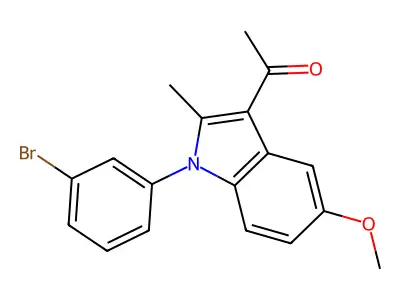 1-[1-(3-bromophenyl)-5-methoxy-2-methyl-1H-indol-3-yl]ethanone structure