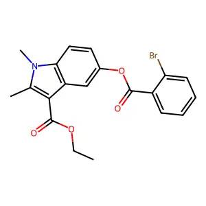 Ethyl 5-(2-bromobenzoyl)oxy-1,2-dimethylindole-3-carboxylate structure