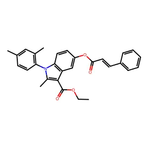 ethyl 1-(2,4-dimethylphenyl)-2-methyl-5-{[(2E)-3-phenylprop-2-enoyl]oxy}-1H-indole-3-carboxylate structure