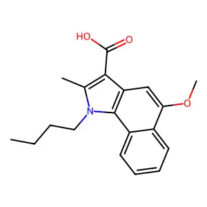 1-Butyl-5-methoxy-2-methylbenzo[g]indole-3-carboxylic acid structure