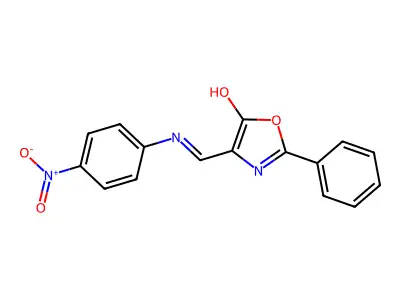 (4E)-4-[(4-nitroanilino)methylidene]-2-phenyl-1,3-oxazol-5-one structure