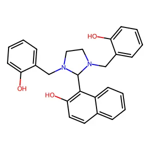 1-[1,3-Bis[(2-hydroxyphenyl)methyl]imidazolidin-2-yl]naphthalen-2-ol structure