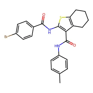 2-[(4-bromobenzoyl)amino]-N-(4-methylphenyl)-4,5,6,7-tetrahydro-1-benzothiophene-3-carboxamide structure