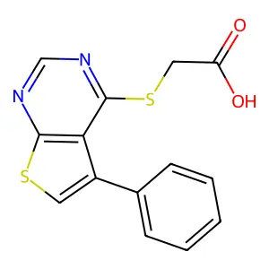 2-({5-Phenylthieno[2,3-d]pyrimidin-4-yl}sulfanyl)acetic acid structure