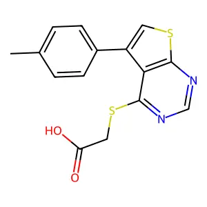 2-((5-(4-Methylphenyl)thieno(2,3-d)pyrimidin-4-yl)thio)acetic acid structure