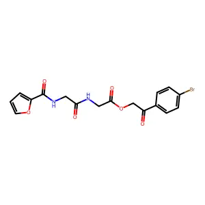[2-(4-Bromophenyl)-2-oxoethyl] 2-[[2-(furan-2-carbonylamino)acetyl]amino]acetate structure