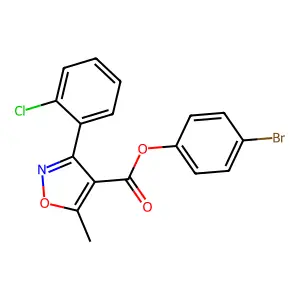4-Bromophenyl 3-(2-chlorophenyl)-5-methyl-1,2-oxazole-4-carboxylate structure