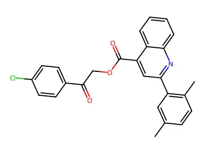 2-(4-Chlorophenyl)-2-oxoethyl 2-(2,5-dimethylphenyl)quinoline-4-carboxylate structure