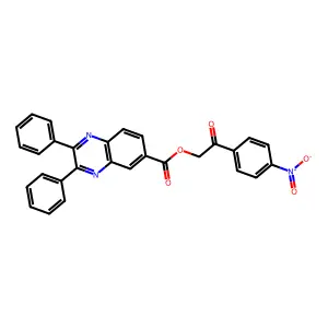 2-(4-Nitrophenyl)-2-oxoethyl 2,3-diphenylquinoxaline-6-carboxylate structure