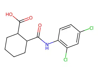 2-{[(2,4-Dichlorophenyl)amino]carbonyl}cyclohexanecarboxylic acid structure