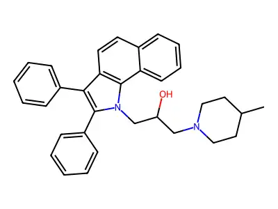 1-(2,3-diphenyl-1H-benzo[g]indol-1-yl)-3-(4-methyl-1-piperidinyl)-2-propanol structure