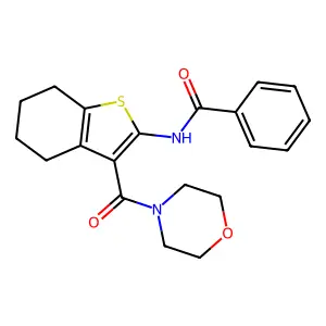 N-[3-(morpholine-4-carbonyl)-4,5,6,7-tetrahydro-1-benzothiophen-2-yl]benzamide structure