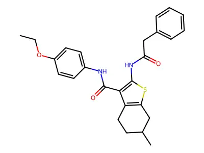 N-(4-ethoxyphenyl)-6-methyl-2-[(phenylacetyl)amino]-4,5,6,7-tetrahydro-1-benzothiophene-3-carboxamide structure