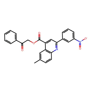Phenacyl 6-methyl-2-(3-nitrophenyl)quinoline-4-carboxylate structure