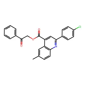 2-Oxo-2-phenylethyl 2-(4-chlorophenyl)-6-methylquinoline-4-carboxylate structure