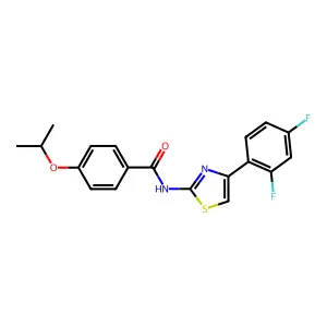 N-[4-(2,4-difluorophenyl)-1,3-thiazol-2-yl]-4-propan-2-yloxybenzamide structure