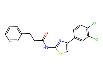 N-[4-(3,4-dichlorophenyl)-1,3-thiazol-2-yl]-3-phenylpropanamide structure