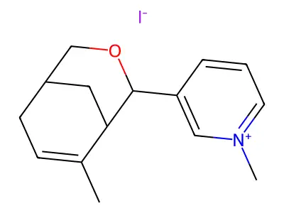 1-Methyl-3-(6-methyl-3-oxabicyclo[3.3.1]non-6-en-4-yl)pyridin-1-ium;iodide structure
