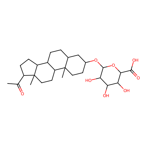 6-[(17-acetyl-10,13-dimethyl-2,3,4,5,6,7,8,9,11,12,14,15,16,17-tetradecahydro-1H-cyclopenta[a]phenanthren-3-yl)oxy]-3,4,5-trihydroxyoxane-2-carboxylic acid structure
