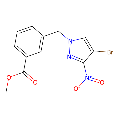 methyl 3-[(4-bromo-3-nitro-1H-pyrazol-1-yl)methyl]benzoate structure