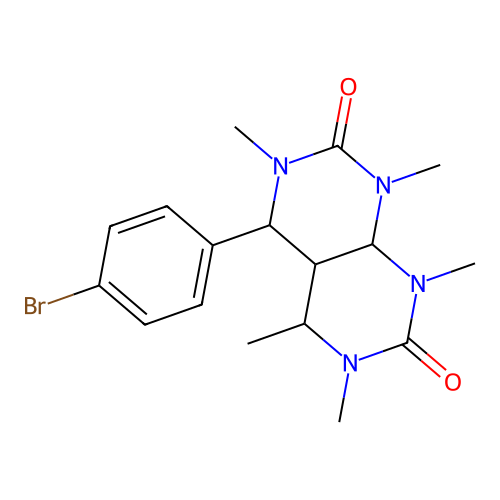 4-(4-bromophenyl)-1,3,5,6,8-pentamethylhexahydropyrimido[4,5-d]pyrimidine-2,7(1H,3H)-dione structure
