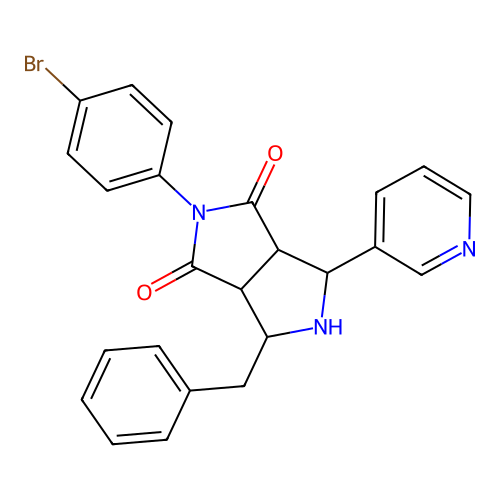 4-benzyl-2-(4-bromophenyl)-6-(pyridin-3-yl)tetrahydropyrrolo[3,4-c]pyrrole-1,3(2H,3aH)-dione structure