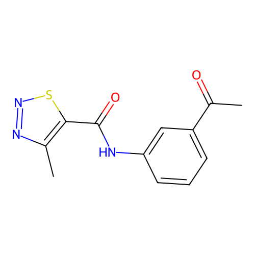 N-(3-acetylphenyl)-4-methyl-1,2,3-thiadiazole-5-carboxamide structure